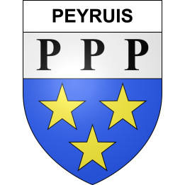 Pegatinas escudo de armas de Peyruis adhesivo de la etiqueta engomada