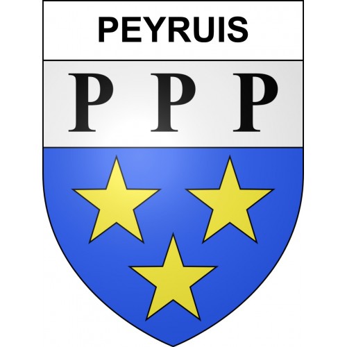Pegatinas escudo de armas de Peyruis adhesivo de la etiqueta engomada