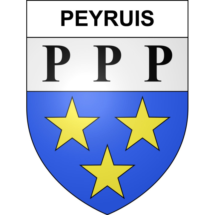 Pegatinas escudo de armas de Peyruis adhesivo de la etiqueta engomada