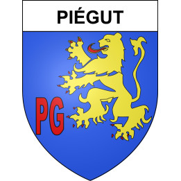 Pegatinas escudo de armas de Piégut adhesivo de la etiqueta engomada
