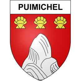 Pegatinas escudo de armas de Puimichel adhesivo de la etiqueta engomada