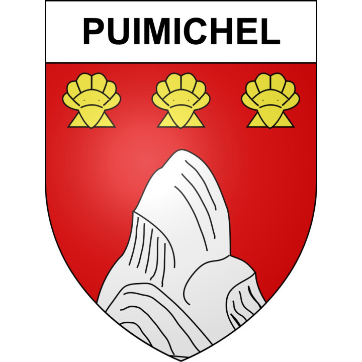 Pegatinas escudo de armas de Puimichel adhesivo de la etiqueta engomada