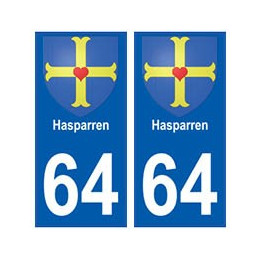 64 Hasparren autocollant plaque immatriculation ville