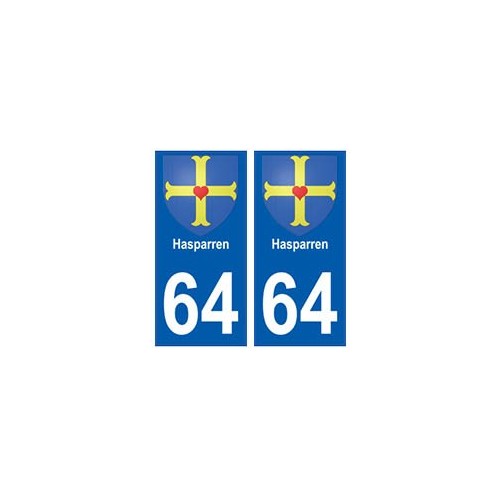 64 Hasparren autocollant plaque immatriculation ville