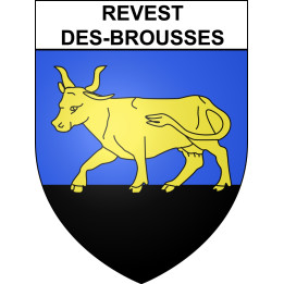 Pegatinas escudo de armas de Revest-des-Brousses adhesivo de la etiqueta engomada