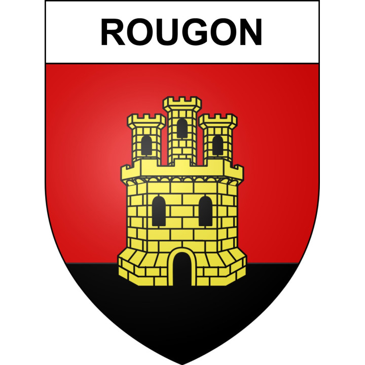 Pegatinas escudo de armas de Rougon adhesivo de la etiqueta engomada