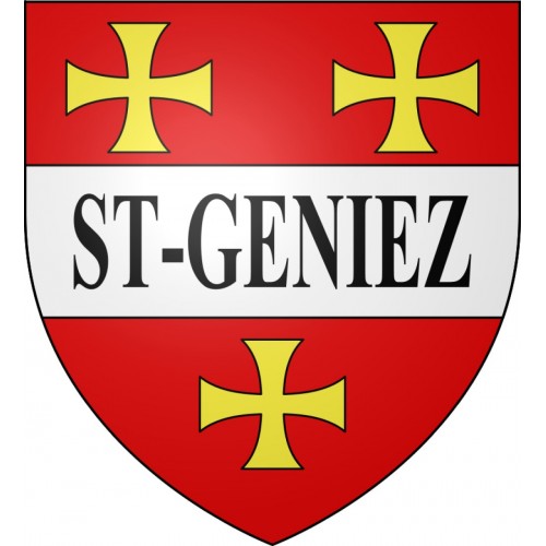 Pegatinas escudo de armas de Saint-Geniez adhesivo de la etiqueta engomada