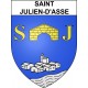 Pegatinas escudo de armas de Saint-Julien-d'Asse adhesivo de la etiqueta engomada