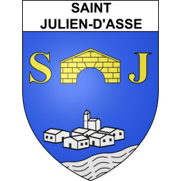 Pegatinas escudo de armas de Saint-Julien-d'Asse adhesivo de la etiqueta engomada