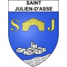 Pegatinas escudo de armas de Saint-Julien-d'Asse adhesivo de la etiqueta engomada