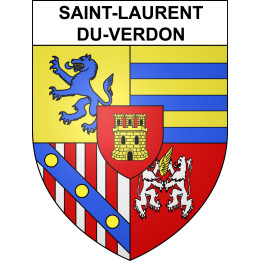 Pegatinas escudo de armas de Saint-Laurent-du-Verdon adhesivo de la etiqueta engomada