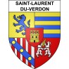 Pegatinas escudo de armas de Saint-Laurent-du-Verdon adhesivo de la etiqueta engomada