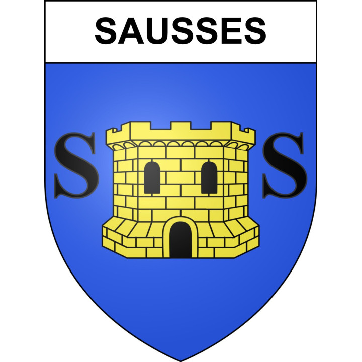 Pegatinas escudo de armas de Sausses adhesivo de la etiqueta engomada