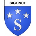 Pegatinas escudo de armas de Sigonce adhesivo de la etiqueta engomada