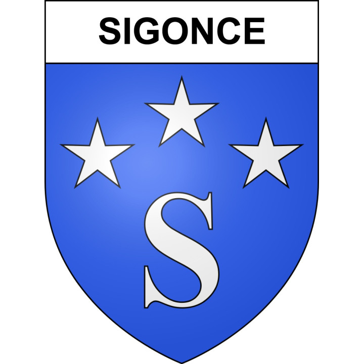 Pegatinas escudo de armas de Sigonce adhesivo de la etiqueta engomada