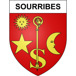 Pegatinas escudo de armas de Sourribes adhesivo de la etiqueta engomada
