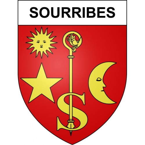 Pegatinas escudo de armas de Sourribes adhesivo de la etiqueta engomada