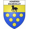 Pegatinas escudo de armas de Agnières-en-Dévoluy adhesivo de la etiqueta engomada
