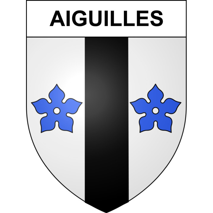 Pegatinas escudo de armas de Aiguilles adhesivo de la etiqueta engomada
