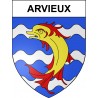 Pegatinas escudo de armas de Arvieux adhesivo de la etiqueta engomada