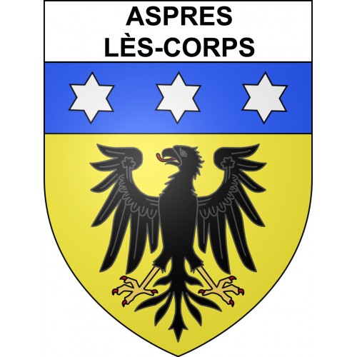 Aspres-lès-Corps Sticker wappen, gelsenkirchen, augsburg, klebender aufkleber