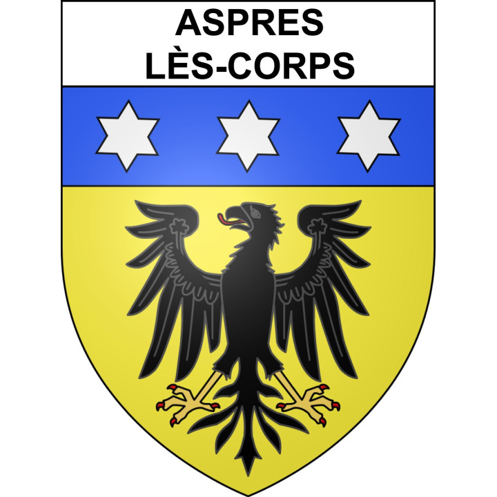 Aspres-lès-Corps Sticker wappen, gelsenkirchen, augsburg, klebender aufkleber