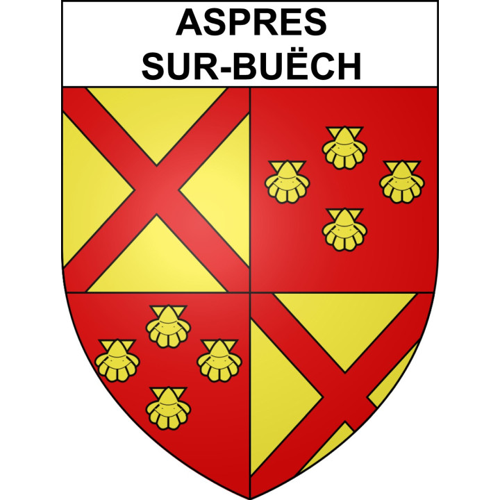 Pegatinas escudo de armas de Aspres-sur-Buëch adhesivo de la etiqueta engomada