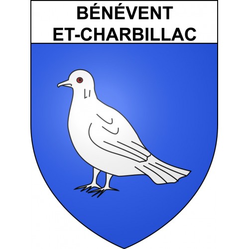 Pegatinas escudo de armas de Bénévent-et-Charbillac adhesivo de la etiqueta engomada