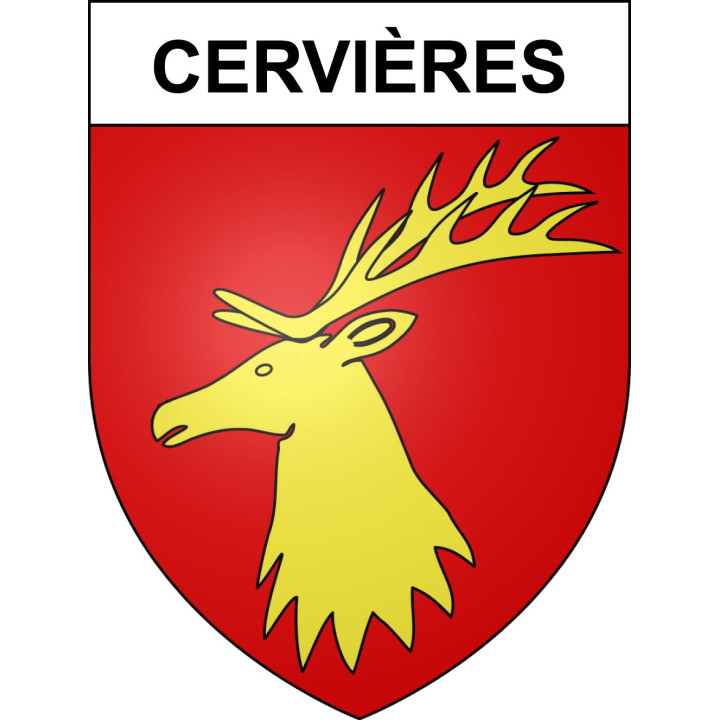 Pegatinas escudo de armas de Cervières adhesivo de la etiqueta engomada
