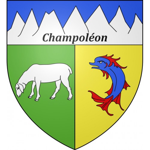 Pegatinas escudo de armas de Champoléon adhesivo de la etiqueta engomada