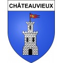 Pegatinas escudo de armas de Châteauvieux adhesivo de la etiqueta engomada