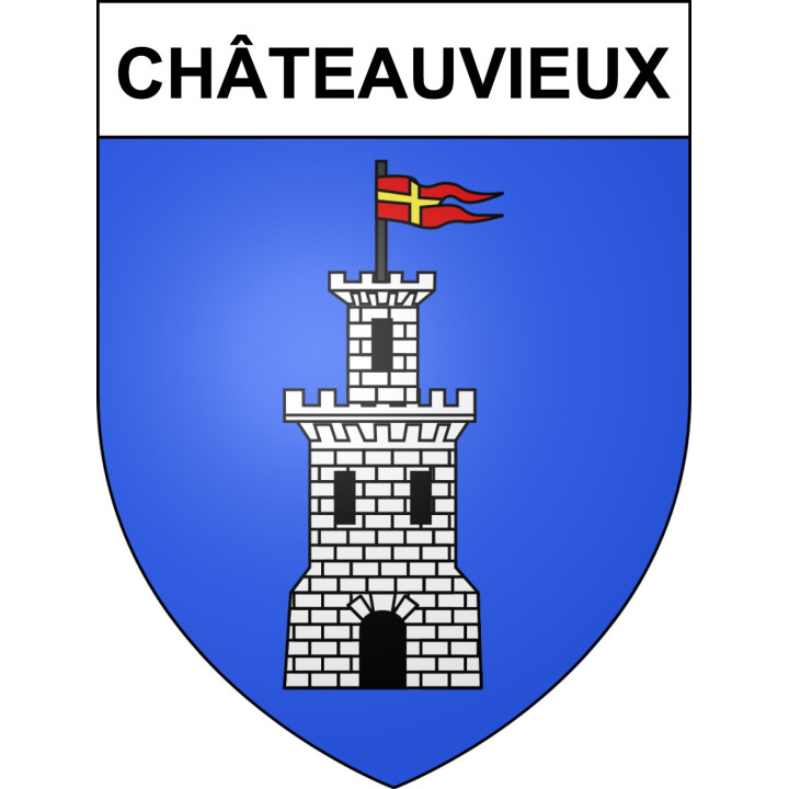 Pegatinas escudo de armas de Châteauvieux adhesivo de la etiqueta engomada