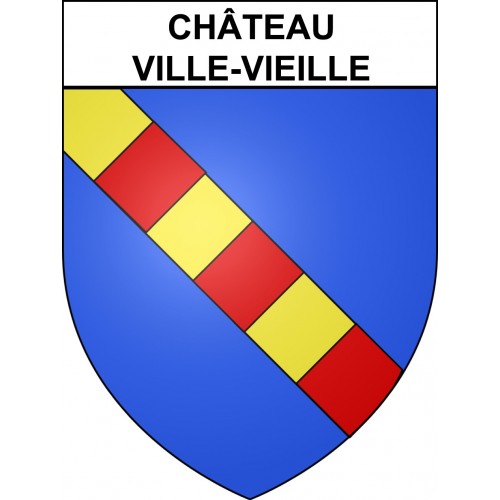 Château-Ville-Vieille Sticker wappen, gelsenkirchen, augsburg, klebender aufkleber
