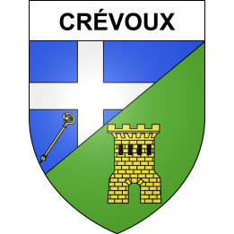 Pegatinas escudo de armas de Crévoux adhesivo de la etiqueta engomada