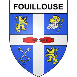 Pegatinas escudo de armas de Fouillouse adhesivo de la etiqueta engomada