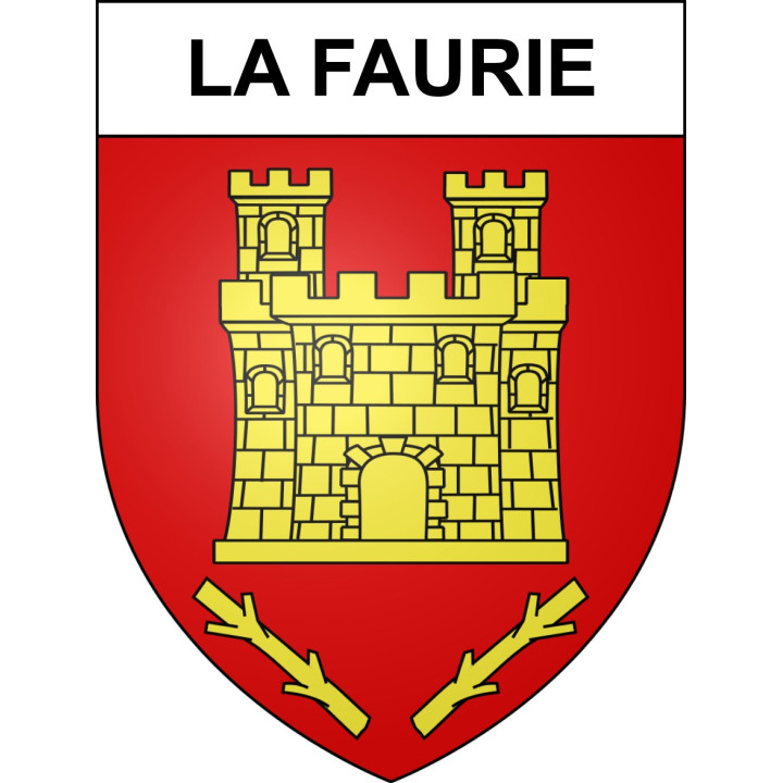 Pegatinas escudo de armas de La Faurie adhesivo de la etiqueta engomada