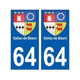 64 Salies-de-Béarn autocollant plaque immatriculation ville