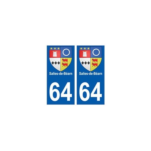 64 Salies-de-Béarn autocollant plaque immatriculation ville