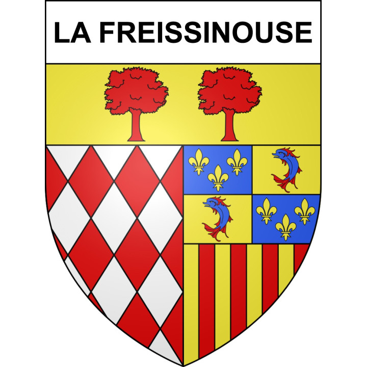 Pegatinas escudo de armas de La Freissinouse adhesivo de la etiqueta engomada