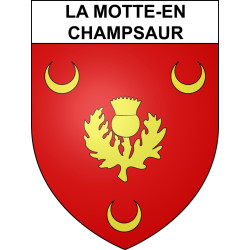 Pegatinas escudo de armas de La Motte-en-Champsaur adhesivo de la etiqueta engomada