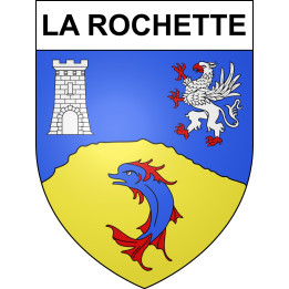 Pegatinas escudo de armas de La Rochette adhesivo de la etiqueta engomada