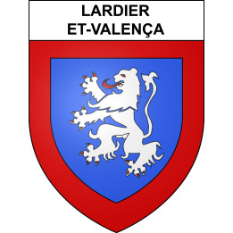 Pegatinas escudo de armas de Lardier-et-Valença adhesivo de la etiqueta engomada