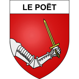 Pegatinas escudo de armas de Le Poët adhesivo de la etiqueta engomada