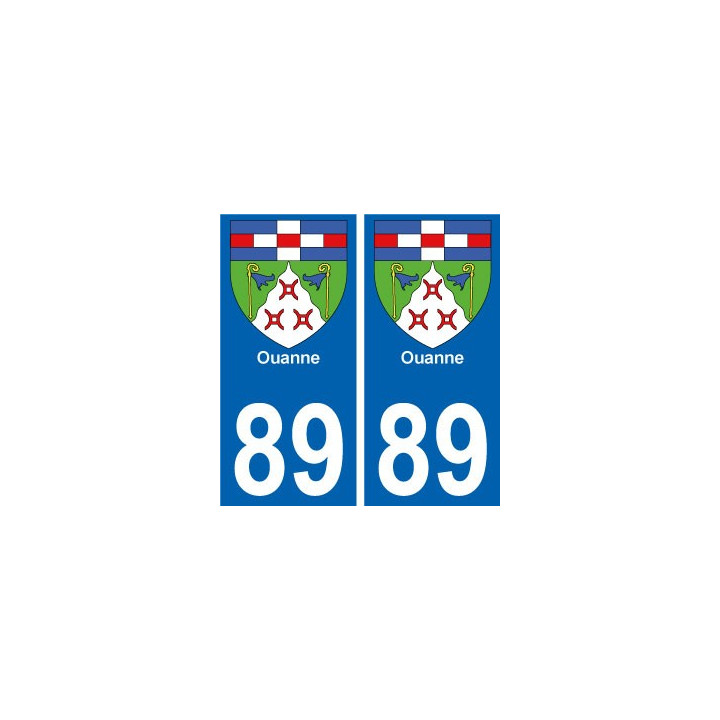 89 Ouanne autocollant 26700 plaque immatriculation auto ville