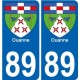 89 Ouanne autocollant 26700 plaque immatriculation auto ville