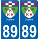 89 Ouanne autocollant 26700 plaque immatriculation auto ville