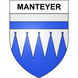 Pegatinas escudo de armas de Manteyer adhesivo de la etiqueta engomada