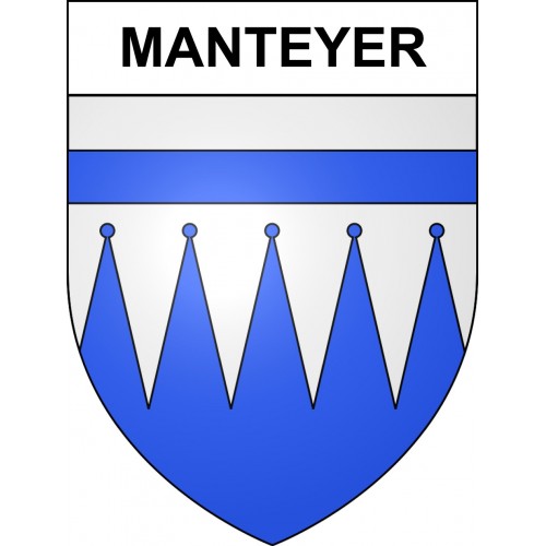 Pegatinas escudo de armas de Manteyer adhesivo de la etiqueta engomada