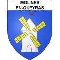 Pegatinas escudo de armas de Molines-en-Queyras adhesivo de la etiqueta engomada