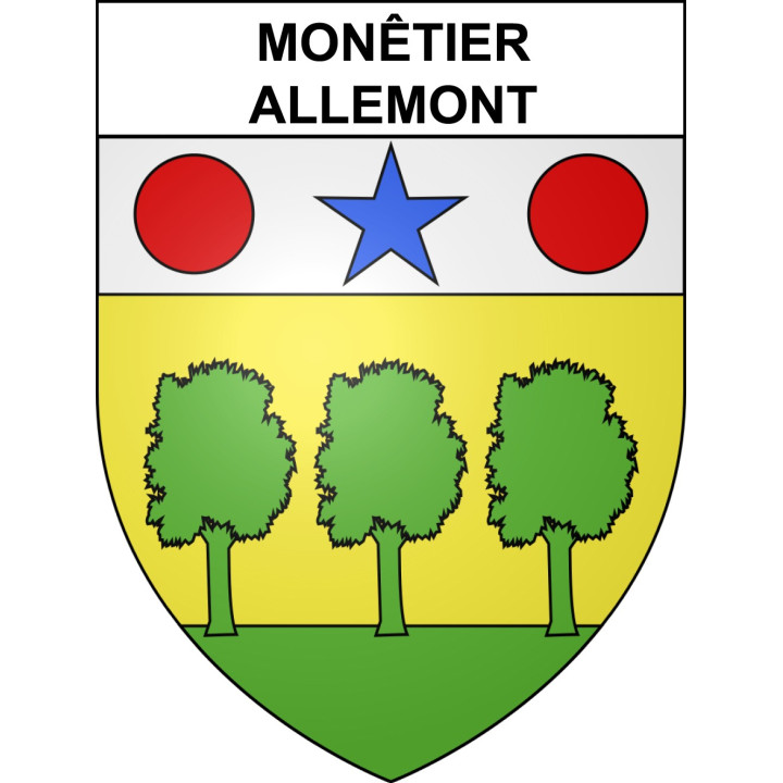Pegatinas escudo de armas de Monêtier-Allemont adhesivo de la etiqueta engomada
